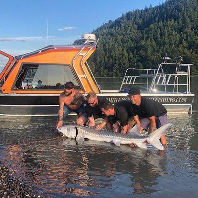 Sturgeon fishing on the Fraser river