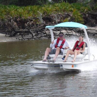 Drive your Own 2 Seat Fun Go Cat Boat from Collier-Seminole Park