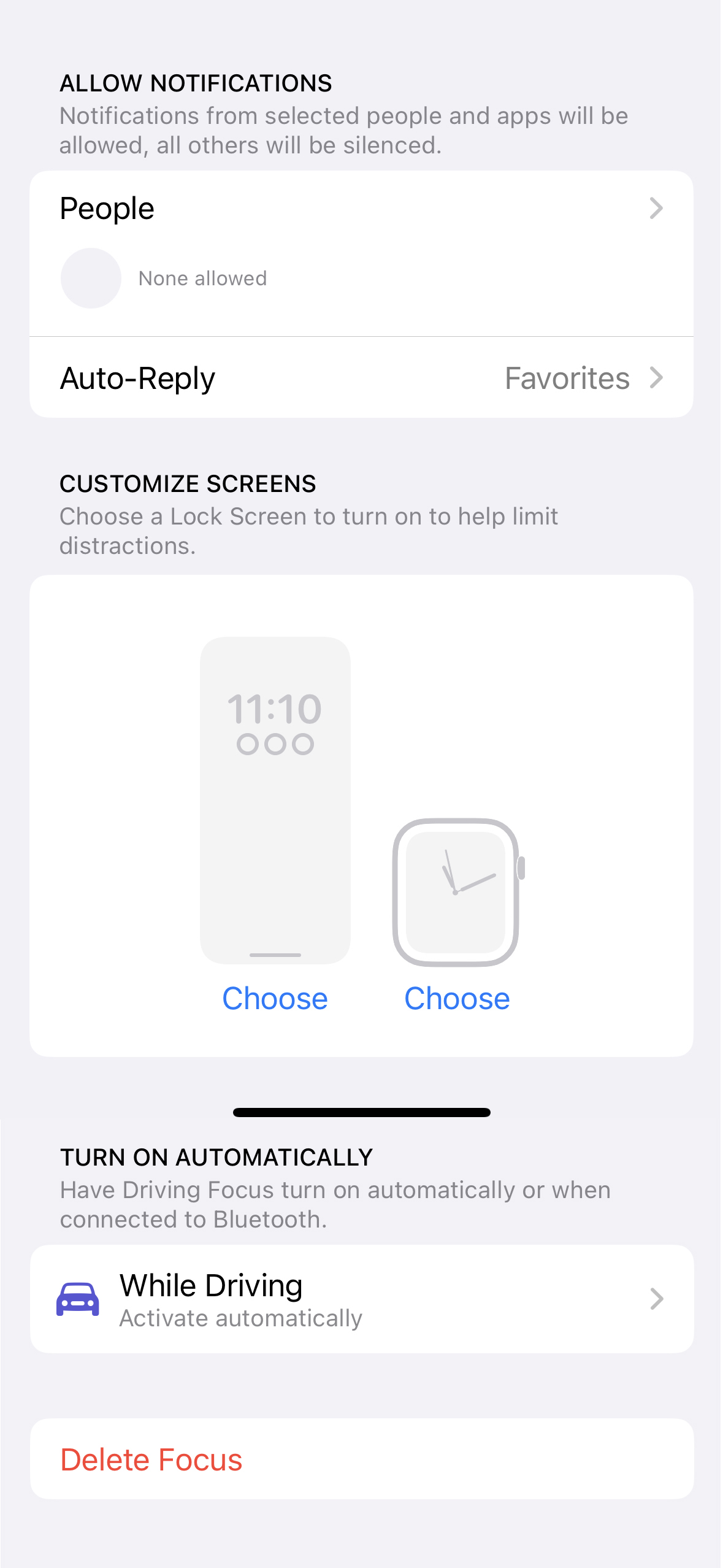 Focus Feature Settings Iphone Screen 2