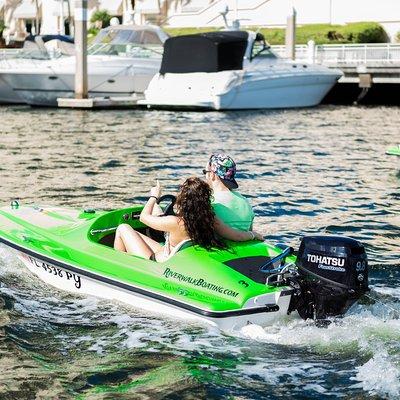 2 Person Mini Power Boat Rental at Tampa Riverwalk