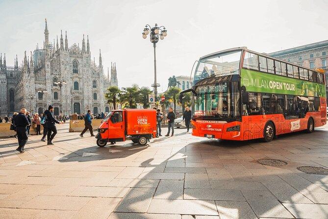 Open-top tourist bus tour of Milan