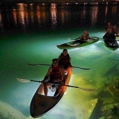 Sharkey's LED Illuminated Night Tour on Glass Bottom Kayaks in St. Pete Beach