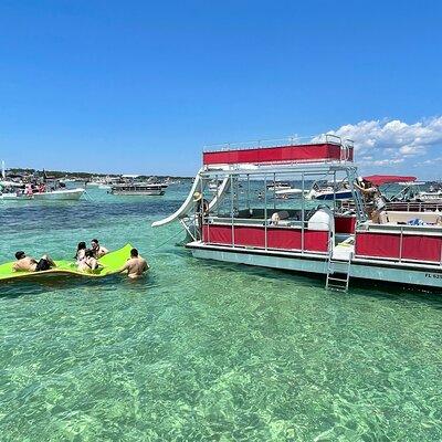 Private Crab Island Double Slides Pontoon Charter with Captain